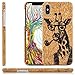 Produktbild zanasta iPhone X/iPhone XS Case Hochwertige Kork Schutzhülle Schale Ultra Slim Back Cover mit Motiv Giraffe