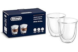 De'Longhi verre thermique DeLonghi Service à cappuccino à double paroi DLSC311, 2 pièces (1 paquet), transparent