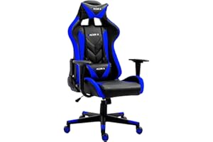 T-LOVENDO.ES Silla Gaming Racer X Ergonómica Racing Sillón Gamer Profesional Videojuegos,Ordenador, Oficina, Escritorio. Reposabrazos. Cojín Lumbar y Reposacabezas. Giratoria, Regulable en Altura y reclinable.