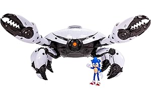 SONIC THE HEDGEHOG Sonic 3 Movie Action Figure Playset Granchio 6 cm - Chele Che pizzicano, Occhio Estensibile, Gambe Mobili - Giochi di Sonic Interattivo per Bambini