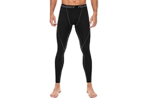 Roadbox Men's Compression Tights Leggings - 1/2/3 Pack Cool Dry Base Layer Pants for Training Gym Workout Running Cycling