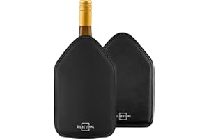 SILBERTHAL Weinmanschette für Flaschen 2er Set - Flaschenkühler für Wein, Sekt & Champagner - Kühlmanschette für unterwegs