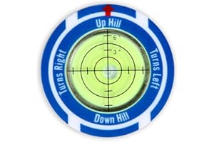 NQEUEPN Lector de Pendientes de Green de Golf con Magnético Clip Sombrero Golf, Alta Precisión Nivel de Burbuja, Golf Green Reader & Golf Ball Marker Hat Clip para Interiores y Exteriores