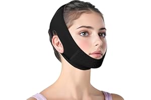 PROBUK V Gesichtsmasken,Doppelkinn Entferner Lifting-Maske, Wiederverwendbare V-Linienmaske,Gesichts-Schlankheitsgurt,für Doppelkinn und schlaffe Gesichtshaut（002 Schwarz）