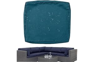 HKJGNH Pack de 1/2/4 Impermeable Funda de Cojín de Asiento de Sofá Exterior con Cremallera - 50x50 60x60 Cubierta Funda de Muebles para Interior, Exterior，Silla，Jardin，Muebles de Ratán(J19,1PC_60X60X10CM)
