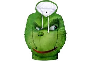 HUASON Kreativer Weihnachts Pullover Weihnachtsmann 3D Hoodie Lustiger Bequemes Langarm Sweatshirt für Herren und Damen