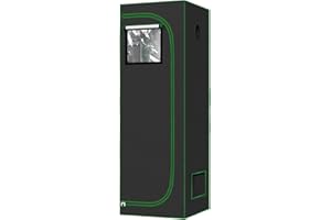 WOLTU Tente de Culture Hydroponique 60x60x180cm, Chambre de Culture avec Fenêtre d'Observation, Petite Serre Intérieure, pour Plantes, Fleurs, Légumes à Domicile, en Mylar Réfléchissant + Noir