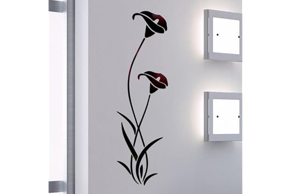 Dinglong 3D Diy Fleur Forme Acrylique Stickers Muraux Moderne Stickers DéCoration MosaïQue Miroir Effet Salon Maison RéFrigéRateur DéCor Papier Peint Autocollant Affiche (Noir)