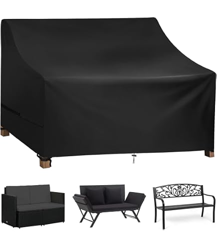 Housse De Banc Jardin 2 Places - Tissu Oxford 210D Imperméable - 134.6x66x88.9cm - Noir