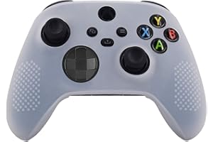 Skin for Xbox Series Controller,Hikfly Cover for Xbox S X/S Controller Grips Case Non-Slip Studded Silicone Controller Cover with 4pcs Thumb Grips Caps(White)