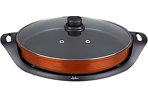 Jata JEPE1639 Elektrische Paella-Pfanne, antihaftbeschichtet, Durchmesser 38 cm, Tiefe 5 cm, gleichmäßige Wärme auf der gesamten Oberfläche, 2000 W