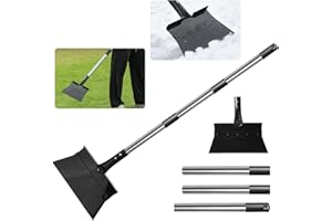 SDLDEER Multifunctional Garden Shovel, 28CM Heavy Duty Gardening Tools Scraper Long Handle, Outdoor Cleaning Spade, Lawn Edging Sapde, Patio Floor Scraper, Ice Snow Weed Remover Tool