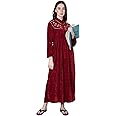 Glossia Fashion Solid Super Soft Warm Velvet Fabric Maxi Woolen Nighty/Night Gown (WNTY-D42-$)