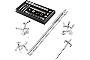 QILUCKY Magnetischer Kugelschreiber, Gadgets für Männer, für Männer und Teenager, Fidget Pen, Lustig Multifunktions Magnetstift (Silber)