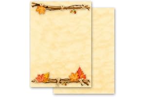 Papel de carta Estaciones - Otoño ORO DE OTOÑO - 20 Hojas formato DIN A4 - Paper-Media