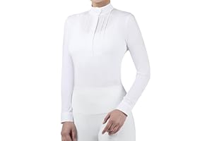 Harrison Howard Reitsport Plissee Lätzchen Show Shirt Reiter Top Reiten Langarm mit Stickerei