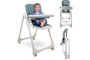 Mobiclinic®, Trona para bebé, Evolutiva, Extraplegado, Convertible en silla alta, Simba, Arnés con 5 puntos, Ruedas con frenos, Doble bandeja desmontable, Textil lavable y desmontable, Regulable