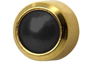 Studex Black Onyx Regular 4mm Gold Plated Bezel Setting Ear Piercing Stud Earrings