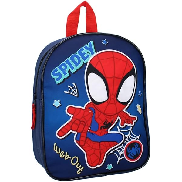 safta SPIDEY RESCUE - Zaino per bambini, adattabile al carrello, facile da pulire, ideale per bambini di diverse età, comodo e versatile, qualità e resistenza, 26 x 11 x 34 cm, Rosso/blu