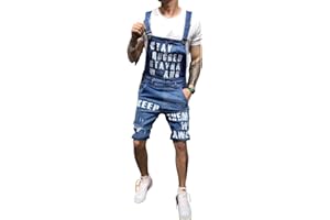 Pejihota Mono de mezclilla para hombre Saltorina negro Mono de moda Letras Ropa de trabajo ajustable Mono slim fit con bolsillos