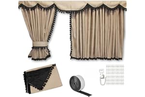 Adomo LKW Vorhänge Set - 7-Teilig - Actros MP4 & MP5 - Handgefertigte Cab Curtain - Extra Lang - Sichtschutz & Verdunkelung - Einfache Installation & Pflegeleicht