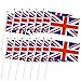 Price comparison product image HusDow 30Pcs Union Jack Flags, Great Britain Flag Hand Waving British Flags on Stick for 2018 World Cup or National Day Celebration