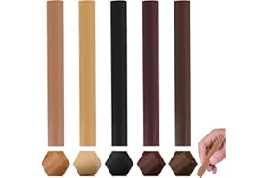 AJINACIOUS 5Pcs Wood Filler Brown, Wax Filler Wood Repair Sticks, Wooden Floor Scratch Repair Sticks, Light to Dark Brown Oak Wood Scratch Repair Crayons Multi-Surface for Laminate Floor Table Door Guitar