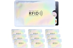 Xzeemo 10 RFID Blocking Sleeves, RFID Card Holder, Credit Card Protector RFID & NFC, Credit Card Sleeves Rfid Blocking, Bank Card Security Protectors Anti-Theft Anti-Degaussing for Credit, Debit Cards