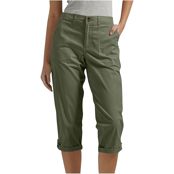 PANTALON CARGO DROIT Taille Haute Pour Femme Jambe Large Parfait Pour