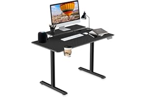 SOSINYA 120x60cm Mesa Escritorio elevable, Mesa elevable Escritorio,Mesa Gaming Negro, Secretaria elevatoria, Memoria de Altura Ajustable, Adecuado para estudiar, Trabajar, Jugar