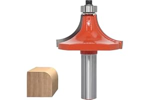 AKYLIN Fresa Cuarto de redondo con varilla de 12 mm, radios de puntas de 19 mm, fresas con bordes redondos con rodamiento de bolas para madera