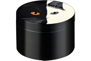 Sytranrein Herb Grinder, 2,5 pollici Grinder in metallo con pollen Catcher, Portable 4 Piece Grinder per erbe secche e spezie (Nero)