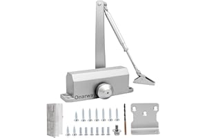 Onarway Door Closer Size 3 Automatic Spring Hydraulic Door Closure, Closing Speed Adjustable, Commercial & Home Use for 45~60kg Weight Door, Aluminum Alloy, EN1154 Certification