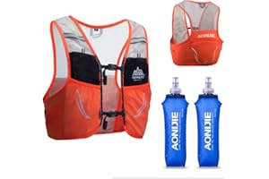 AONIJIE Lovtour Trinkweste, 2,5 l, Laufweste, leicht, mit 2 weichen Wasserflaschen, Blase für Marathoner, Laufen, Rennen, Radfahren, Wandern, Camping, Radfahren