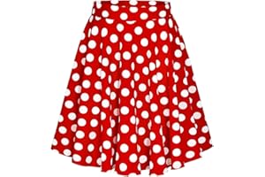 Sprinlot Damen Vintage Rock, 1950er Jahre A Linie Faltenrock, Ausgestellt Rock, Mini Skater Rock, Hohe Taille Midirock, Polka Dot Swing Rock Partyrock für Fasching Halloween Karneval Party C4