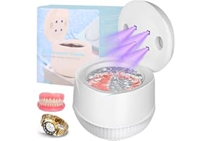 GLOMEVE Limpiador Ultrasónico UV Para Dentaduras Postizas, Alineador, Retenedor, Blanqueamiento Bandejas, Cepillo De Dientes De Cabeza, Joyería De La Máquina De Limpieza Para Todos Los Aparatos Dentales