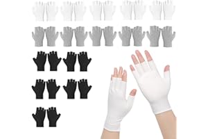 GYTFOG 15 Pairs Eczema Gloves,Cotton Gloves for Eczema, Fingerless Moisturizing Gloves for Women Men,Moisturising Gloves for Sleeping Spa Treatment Overnight Hydration for Both Men and Women-White,Black,Gray