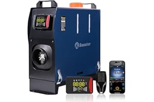 Sunster Upgrade 12V 24V 8KW Diesel Air Heater with Bluetooth APP Control night heater diesel All-in-One with Remote Control &LCD Monitor for Car Trucks Boat Bus RV and Trailer campervan tent