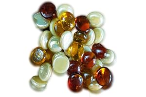 MESBILLES 30 Billes Plates Mélange Doré - Bille Verre 18 mm