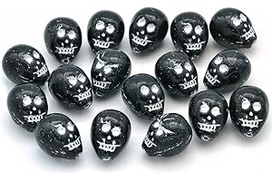 BOHEMIA CRYSTAL VALLEY 5pcs Skull Head Beads 15 mm, Black Silver Lined (23980-54201), Bohemian Crystal Glass, Czech Republic 11109052