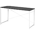 WOLTU Scrivania Computer Tavolo da Lavoro Ufficio Scaffale in Acciaio Legno 120x60x70cm Nero + Bianco TSB08sz