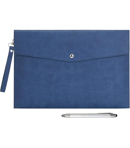 Porte-documents A4 En Cuir PU - Fermeture Magnétique - Imperméable - Poches Multiples - Pour Tablette 11", Papiers, Cartes - Noir