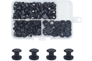JJWNMLL 60 juegos de kits de tornillos de encuadernación de tornillos de Chicago (M5x6mm, Negro mate)