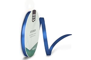 Vaessen Creative Ribbon Lyon Wired Nastro di Raso, Blu, 6 mm x 10 m