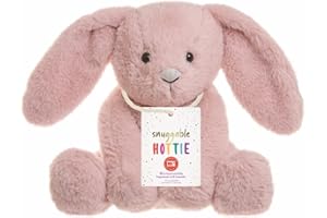 SNUGGABLE Fully Heatable 13" Children's Hot Water Bottle Scented Soft Toy with Soothing Lavender | Microwavable Hottie | Many Styles Available (Pink Bunny)