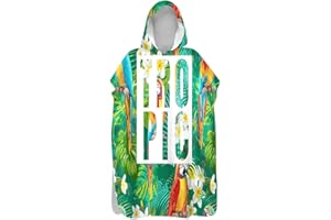 TREER-SHOP Treer Serviette Poncho Adulte Microfibre Séchage Rapide Poncho à Capuche Plage Surf, Serviette à Changement Peignoir Piscine Robe de Bain pour Homme et Femme