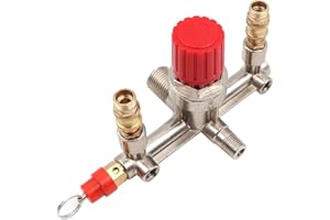 Hsthe Sea Compressore d'aria, doppio tubo di uscita, lega, interruttore compressore d'aria, valvola di controllo della pressione, parte di montaggio con supporto