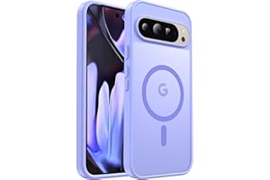 Ezanmull Schutzhülle für Google Pixel 9 Pro XL, kompatibel mit MagSafe, militärischer Schutz, schlanke, durchscheinende, Matte Rückseite, Kratzfest, stoßfest, Hellviolett