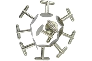 Generic 10 Stück Leer Einstellung Basisauflage Manschettenknöpfe DIY Hochzeit Formale Cufflink - Silber
