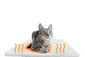 PiuPet® Tapis Auto Chauffant Chat et Chien 60x45cm (M) - Couverture Chauffante Chat sans Électricité, Douce et Moelleuse, Idéale pour Intérieur & Extérieur - Antidérapant & Housse Lavable (Blanc)
